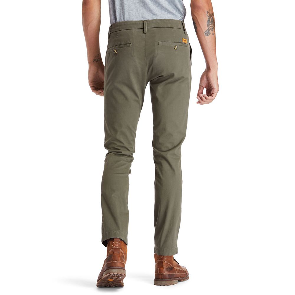 Timberland Mens Pants Sargent Lake Slim Stretch Chino - Olive - India PJ5429170